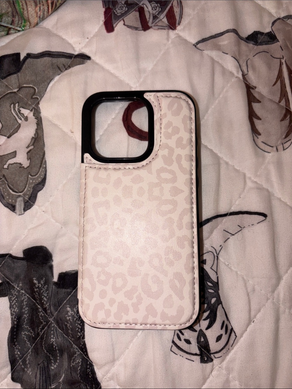 Pink Leopard Wallet Phone Case for iPhone 14 pro wallet case